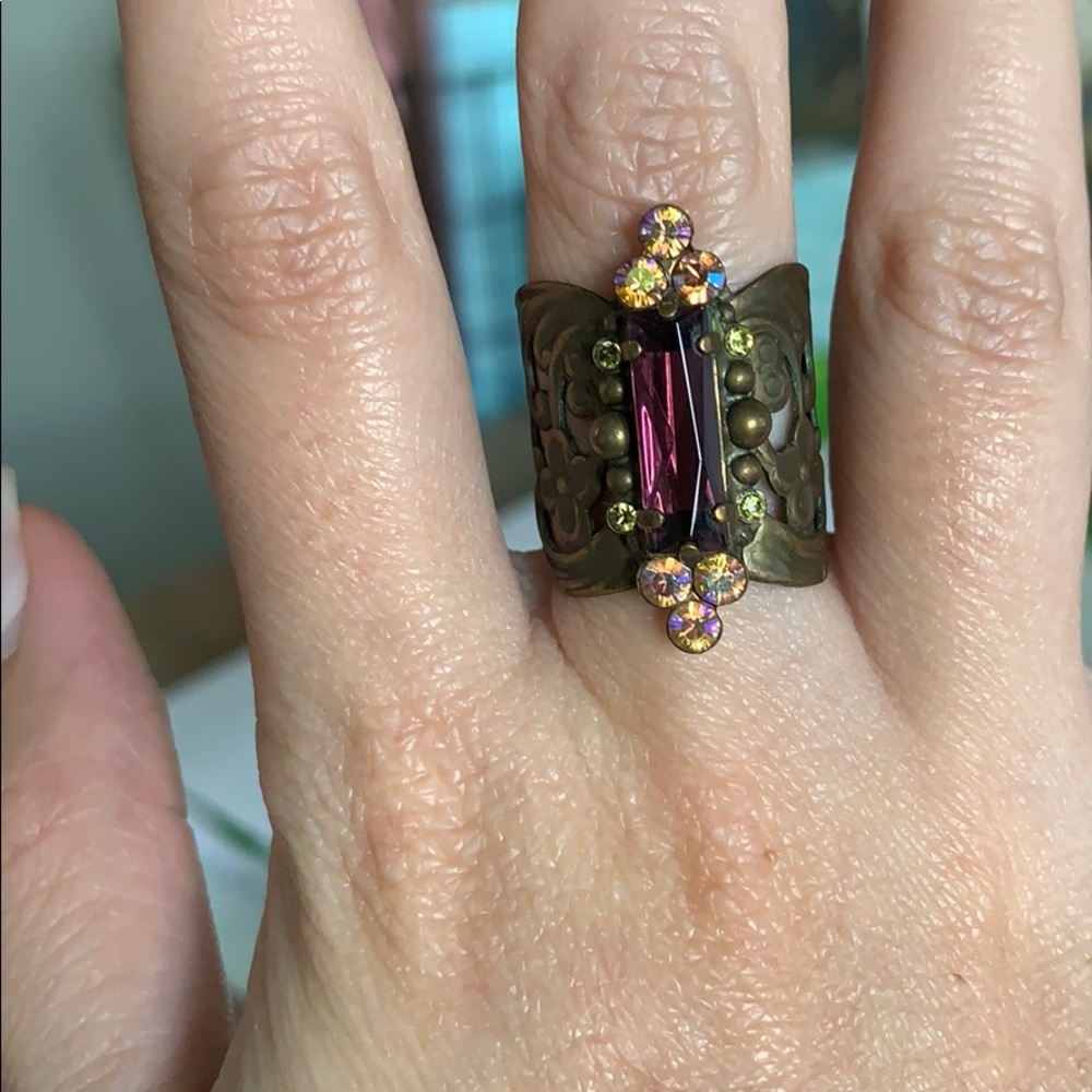 SORRELLI - Unique statement ring, plum & gold